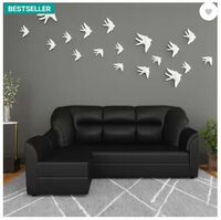 WESTIDO Leatherette 4 Seater Sofa  (Finish Color - Black, DIY(Do-It-Yourself))