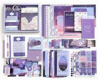 Vintage Aesthetic Scrapbook Kit(346Pcs) Scrapbooking Supplies Kit with Bullet Junk Journal,Stationery,A6 Grid Notebook with Journaling Gift for Teen Girl Women (Moonlight Vintage Aesthetic Scrapbook)