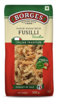 Fresh: Borges Fusilli Pasta, Del Monte Fruit Cocktail, NUT HOUSE Raisins [location specific]