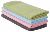 Amazon Brand - Solimo Super Soft Microfiber Hand Towel | Set of 4 (Grey, Pink, Green, Light Blue)