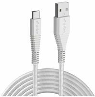 URBN Type-C USB 3.4 Amp | 25W Fast Charging Cable for Smartphone | Unbreakable Rugged & Nylon Braided | Quick Charge (QC) Compatible | Made in India | Length (5 Feet) - White