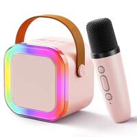 Storio Rechargeable Wireless Mini Portable Bluetooth Karaoke Machine | Bluetooth Speaker with Microphone & LED Lights - Kids Music Singing Toys for Girl Boy Birthday Gift Ideas