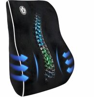 SARTE Back Support for Chair Premium Memory Foam Lumbar Support Cushion for Car and Office Chairs, and Comfort for Long Hours, Backrest Pillow for Posture Correction, Back Pain Relief Black Large