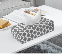 PrettyKrafts Tissue Paper Box Cover Rectangular Shape Napkin Holder use for car,Home and Office, (Single), Qtr Grey