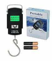 Aliston Electronic Portable Fishing Hook Type Digital LED Screen Luggage Weighing Scale, 50 kg/110 Lb (Black)