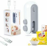 BRZONE Mini seal Machine, 2 in 1 USB Rechargeable Magnetic Heat Sealing & Cutting, Portable Handheld Vacuum Sealer for Food, Snacks, Chips, Fresh Storage, Plastic Bags sealer Machine.Multicolor 