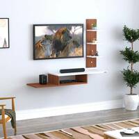 ANIKAA Thomas Engineered Wood TV Entertainment Unit  (Finish Color - Walnut/White, DIY(Do-It-Yourself))