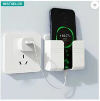 Brazilian Wall Mount Mobile Stand/Multi Purpose Stand with Hole for Phone Charging  (White)