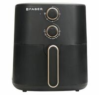Faber 6 liter 1500W Air Fryer|Fry, Bake, Roast, Toast, Defrost, Grill & Reheat|360° Rapid Air Cooking, 85% Less Oil|Temperature & Time Control, Non-Stick Fryer Pan, Auto-Off | Sleek Design | (Black)
