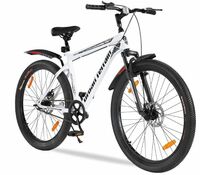 Urban Terrain Galaxy Pro High Performance Steel Mountain Cycles for Men with Front Suspension & Dual Disc Brake MTB Bike 26T Single Speed | Ideal for 13+ Years, Unisex, Frame Size : 17 inch, White
