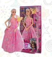 ToyMagic Dolls Princess Suit | Gorgeous Pink Gown, Multicolor Braided Hair & Butterfly Clip | Fully Movable Body for Creative Play | for Kids Age 3+ | Imagination-Boosting Royal Roleplay Toy