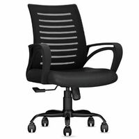 CELLBELL Desire C104 Mesh Mid Back Ergonomic Office Chair/Study Chair/Revolving Chair/Computer Chair for Work from Home Metal Base Seat Height Adjustable Chair (Black)
