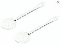 SignoraWare Kitchen Tools Stainless Steel(Food Grade) Heavy Gauge(1.2 MM) Elite Skimmer/Poni/Deep Fry Jhara/Jharni No.5 for Frying and Straining Puris/Nuggets/Rice/Pakodas (Size 34 cm) Set/2