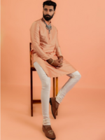 Kisah Mandarin collar Straight kurta with Churidar
