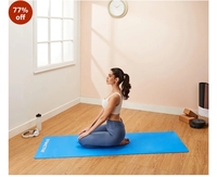 Amazon Brand - Symactive 4mm Anti-Skid Lightweight Sweat/Dirt Proof EVA Yoga Mat for Gym & Outdoor Workout for Men/Women (Blue)