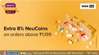 Tata Neu × 1mg: Extra 8% NeuCoins up to 150 on orders above ₹1199 