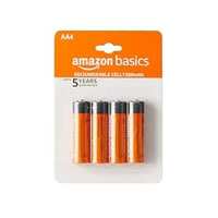 Amazon Basics AA Rechargeable Batteries | 1300 mAh with 1.2 V Power (Pack of 4)
