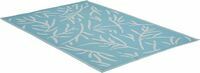 Amazon Brand - Solimo All-Over Leaf Outdoor Reversible Plastic Rug | Light Blue & White | 4 x 6 ft 