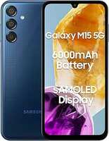 Samsung Galaxy M15 5G (Blue Topaz,6GB RAM,128GB Storage)| 50MP Triple Cam| 6000mAh Battery| MediaTek Dimensity 6100+| 4 Gen. OS Upgrade & 5 Year Security Update| Super AMOLED Display| Without Charger