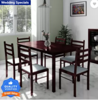Flipkart Perfect Homes Capri Solid Wood 6 Seater Dining Set (Finish Color -Walnut, Knock Down)