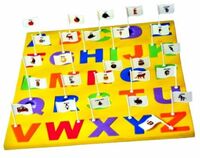 Humming Bird Toys Alphabet Letter Puzzle for Kids English Letters with Picture Matching Flags Alphabets Kids Learning Gift Blocks for Children