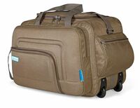 M MEDLER Aquiver Nylon 55 litres Waterproof Strolley Duffle Bag- 2 Wheels - Luggage Bag (Beige)