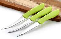 GANESH Stainless Steel Knife Set, 3-Pieces, Green, Blue and Pink

