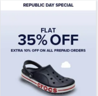 Crocs Republic Special Sale Flat 35% off Sitewide + Extra 10% off on all prepaid orders