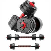 FitBox Sports Intruder Convertible Kit 20kg Button Shapped Weight Plates & Dumbbell Rods for Home Gym Set