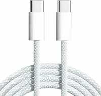 USA Trusted USB Type C to Type C Superfast Charging Braided Cable for iPhone 16 Pro Max/16 Pro/16 Plus/16/15 Pro Max/15 Pro/15 Plus/15, Samsung S24/S23/S22/S21 Series, Samsung Fold and Flip Series