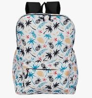 Amazon Basics 13 L Printed Laptop Backpack for Men & Women | Durable Zippers Nylon and Polyester Material | For School, College & Work | 27 L x 20 W x 35 H cm | White