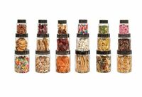 Cello Diamond Plastic Kitchen Storage Containers with Air Tight Lids, Clear, 18Pcs (Capacity - 6-300ml,6-650ml,6-1200ml)