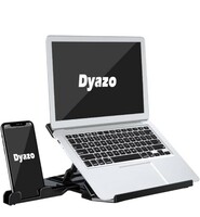  Dyazo Tabletop Laptop Stand with 8 Angles View Height Adjustable Foldable Design Compatible for MacBook Air/Pro, Dell, Hp, Lenovo and More 11.6 inches - 15.6 Notebook with Free Phone Stand (Black) 