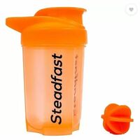 Steadfast NUTRITION Protein Shaker Blender Bottle with Blender Ball 400 ml Shaker  (Pack of 1, Orange, Plastic)