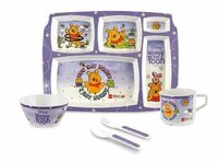 Cello Kidzbee Pentameal Hunny Bear Melamine Meal Set for Kids, Set of 5, Off White | BPA Free and Food-Grade Material | Attractive and Kidfriendly Designs | Break Resistant & Durable Set