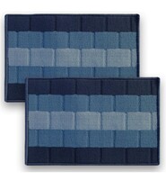  Status Contract Anti Slip Front Door Mat|(38x58cm) Living Room Rug for Entrance Doors|Polypropylene Floor Mat for Home|Essential Small Rug for Office, Bedroom & Kitchen| (Blue), Rectangular 