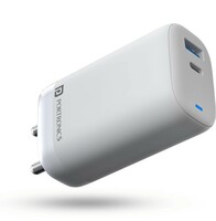 Portronics 65 W Quick Charge 3 A Wall Charger for Mobile (White, Cable Included) (location specific)