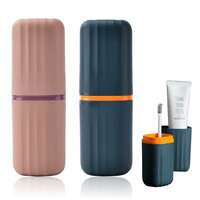 Stewit Square Toothbrush Holder Multipurpose Storage Holder Cover Organizer for Bathroom Traveling, Camping, Business Trip and School Use (Pack of 2) (Multi Color)