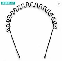 NPRC Premium Quality Hair Band For Men And Women Daily Use Black Spring ZigZag Wave Metal Hair Hoop Band Unisex Sports Headband Hair Band  (Black)