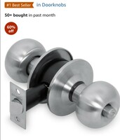  Plantex Bathroom Door Lock - Keyless Cylindrical Lock for Bathroom/Balcony/Tubular Door Knob/Handle (Without Key-Matt) 