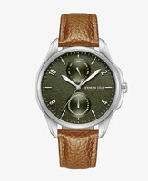 Kenneth Cole Quartz Multifunction Green dial Leather Strap Watch for Men