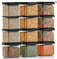 Kitchwell Air Tight Containers Storage Set For - 500 ML Kitchen Transparent Jar, Kitchen Accessories Items, Pantry Organization Storage Containers, Container sets (03)