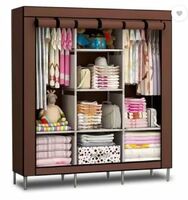 viraat online PP Collapsible Wardrobe (Finish Color - Brown, DIY(Do-It-Yourself))