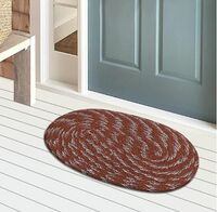 Kuber Industries Cotton Oval Door Mat for Porch/Kitchen/Bathroom/Laundry Room,(Maroon) 54KM3944