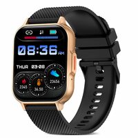 pTron Reflect Classic 2.01 inch Square Dial Smartwatch (Gold) (Newly Launched)
