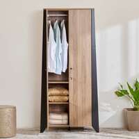 Home Centre Helios Amberly 2-Door Wardrobe - Brown - Engineered Wood Apply 5% coupon