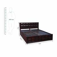 Apply ₹31000 coupon HomeTown Florence Acacia Wood Box Storage Queen Size Bed in Walnut Colour
