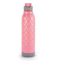 CELLO Puro Wave 900 Water Bottle | Easy Carry Wrist Belt | Covered Drinking Spout | Refrigerator Safe| Plastic Bottle | 690ml, Pink
