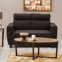 Apply 6k coupon - Home Centre Emily Polyester Fabric Sectional Sofa (2-Person Sofa, Brown)