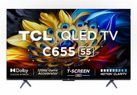 TCL 139 cm (55 inches) 4K Ultra HD Smart QLED Google TV  (Black)